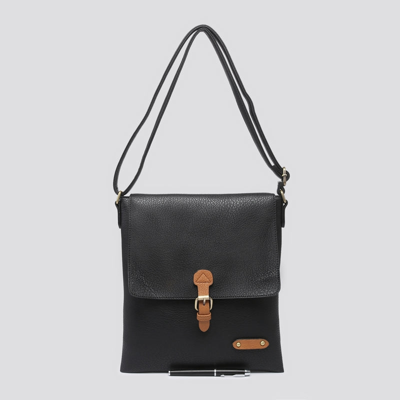 Charlotte Crossbody Satchel Bag Black