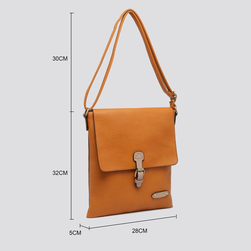 Charlotte Crossbody Satchel Bag Gold