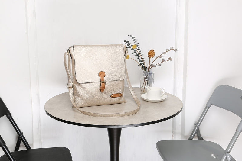 Charlotte Crossbody Satchel Bag Gold