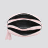 Triple Zip Camera Handbag With Strap Black