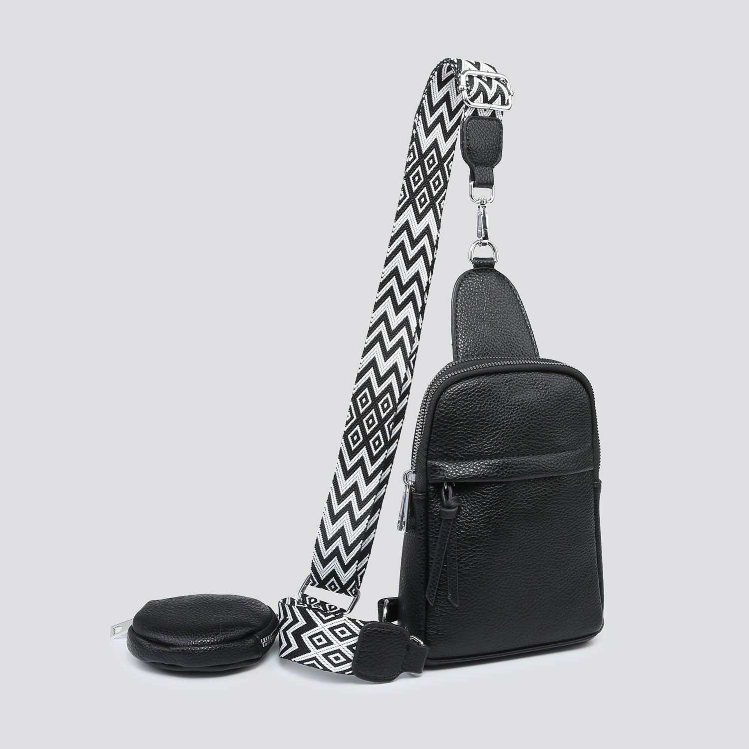 Suzi Sling Bag With Purse Black