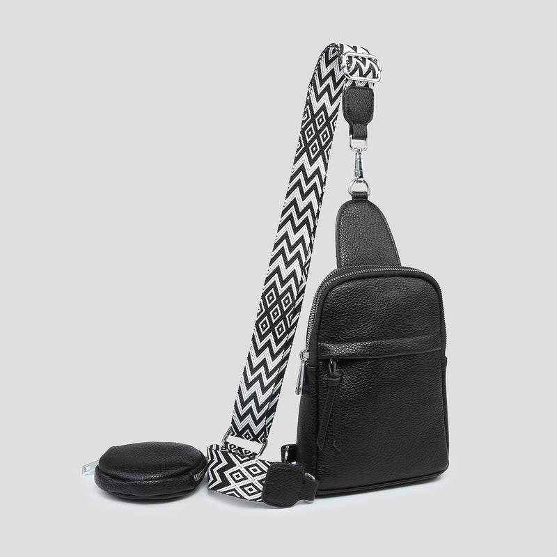 Suzi Sling Bag With Purse Black