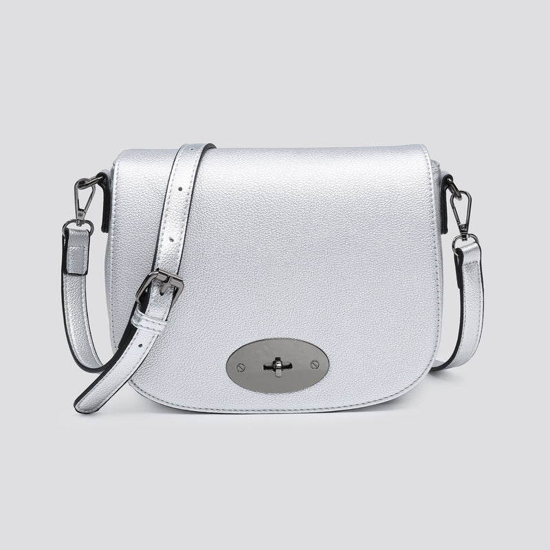 Sloane Designer Inspired Handbag Silver