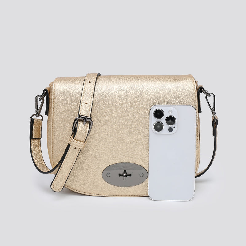 Sloane Designer Inspired Handbag Metallic