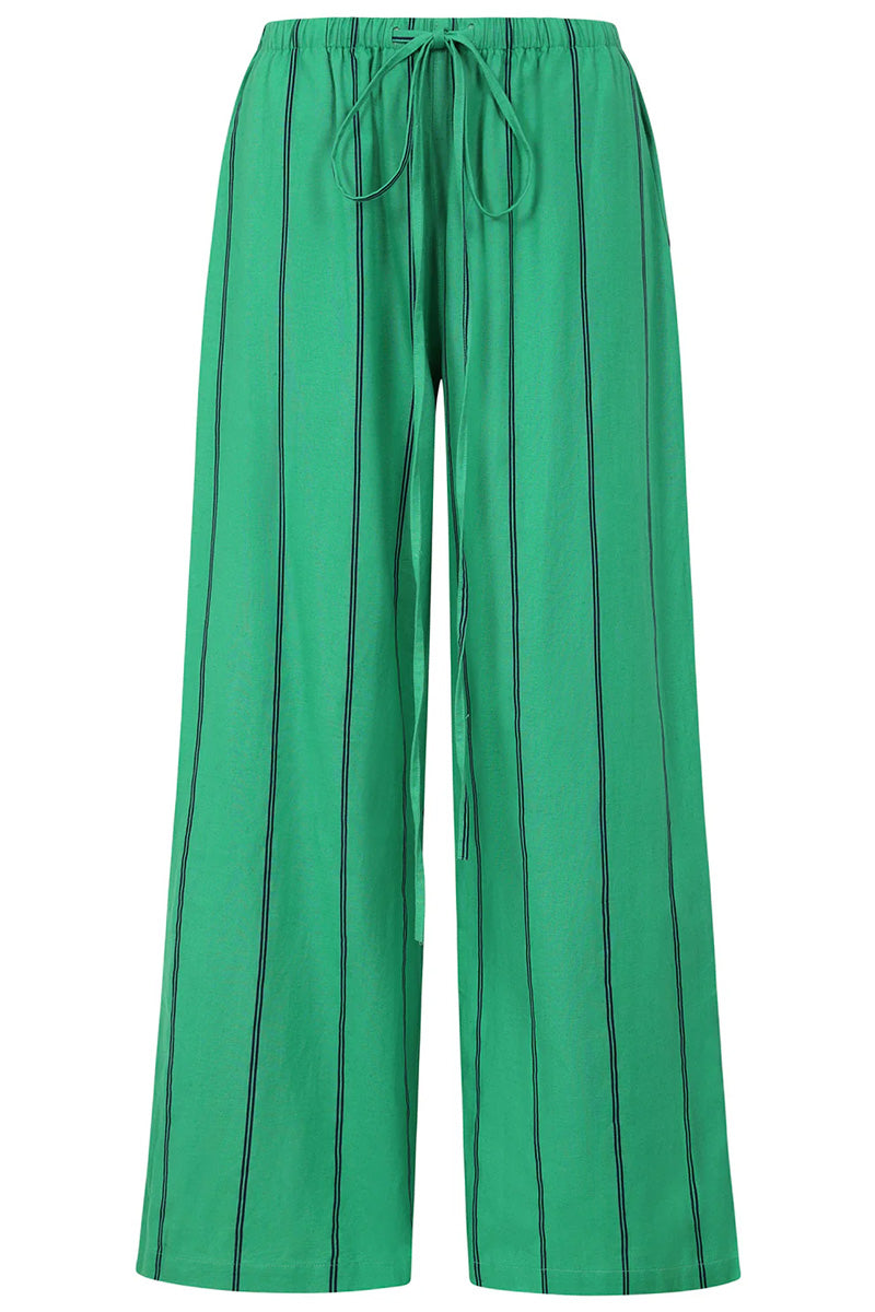 ALICE COLLINS Stripe Wide Leg Trousers Emerald