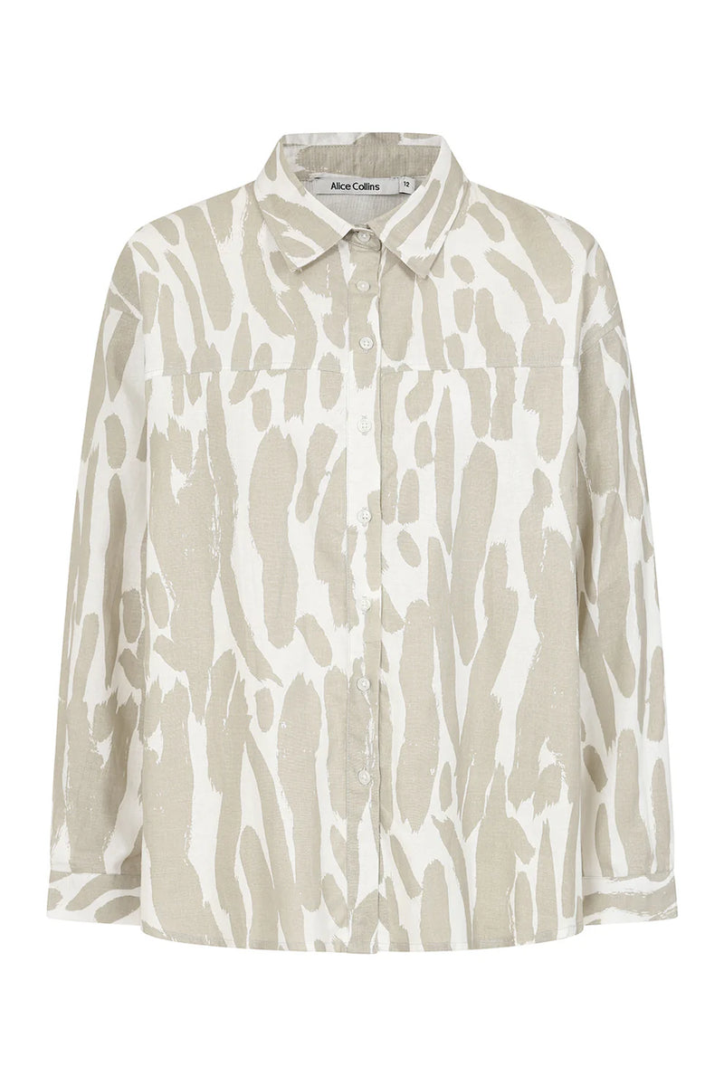 ALICE COLLINS Beth Brush Strokes Shirt Wild Oat/Feather