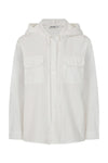 ALICE COLLINS Linen Mix Hooded Shirt White