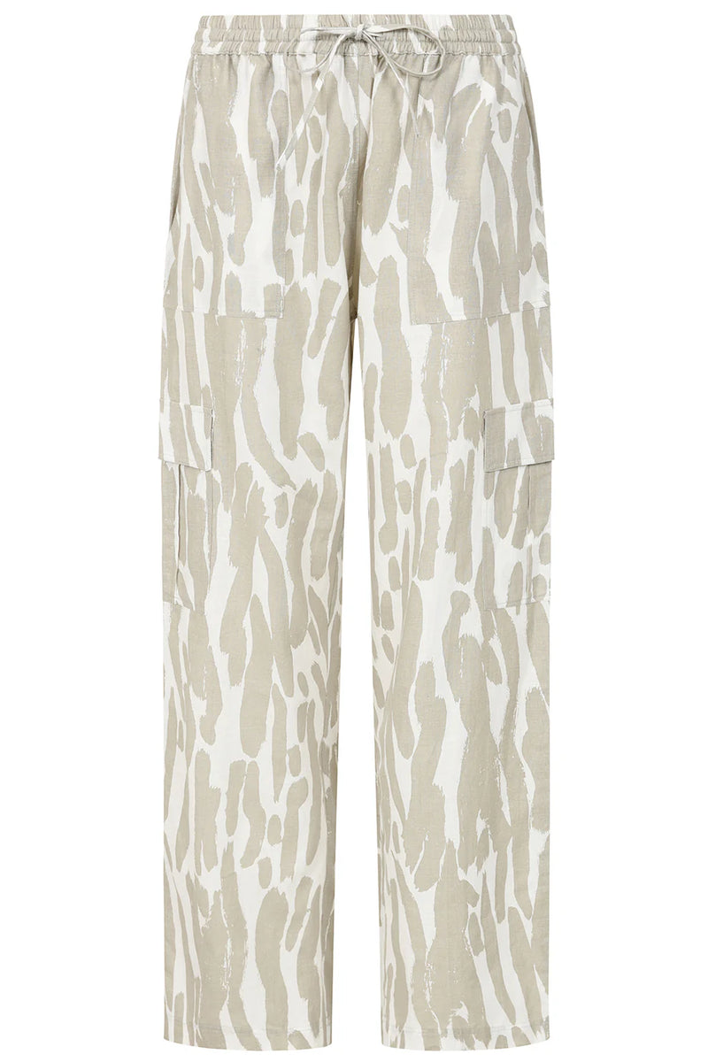 ALICE COLLINS Beth Brush Strokes Trousers Wild Oat/Feather