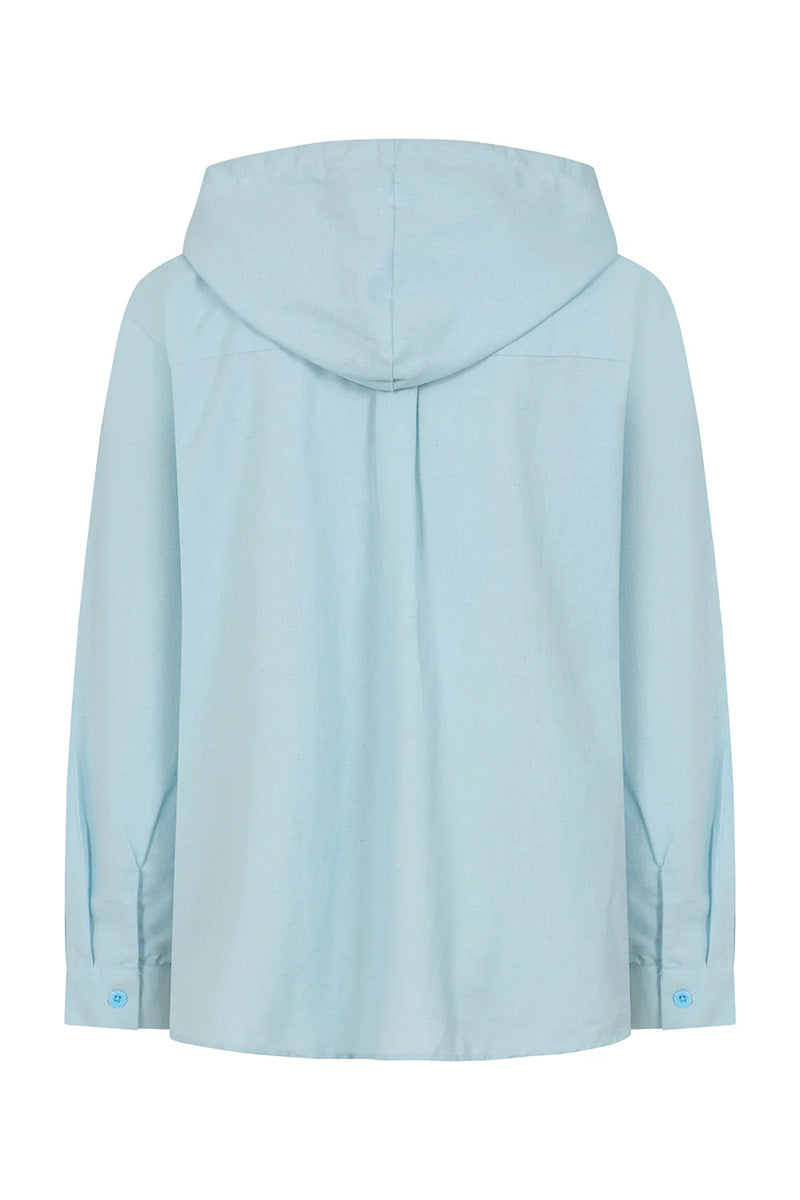 ALICE COLLINS Linen Mix Hooded Shirt White