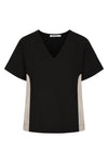 ALICE COLLINS Contrast Stripe Top Black