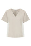 ALICE COLLINS Contrast Stripe Top Feather