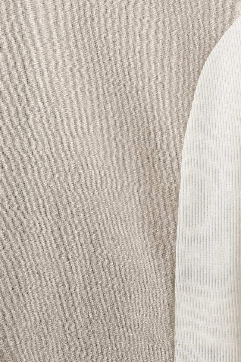 ALICE COLLINS Contrast Stripe Top Feather