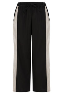 ALICE COLLINS Contrast Stripe Trousers Black