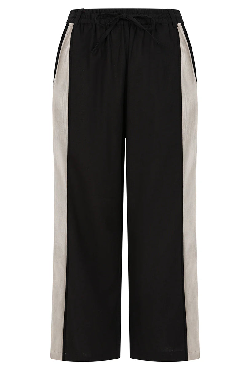 ALICE COLLINS Contrast Stripe Trousers Black