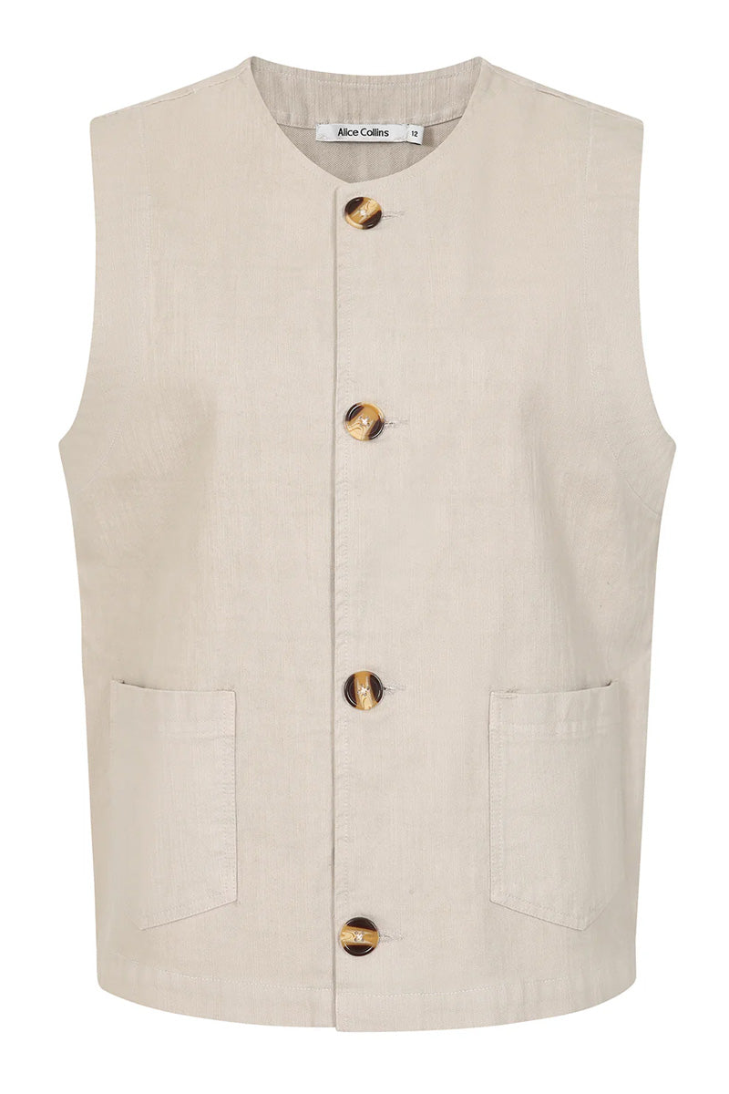ALICE COLLINS Millie Gilet Taupe
