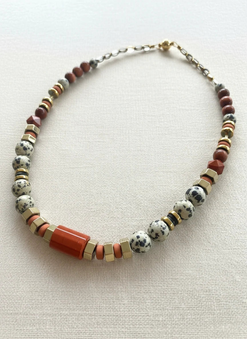 GIST Dalmatian/Jasper/Sandstone Necklace