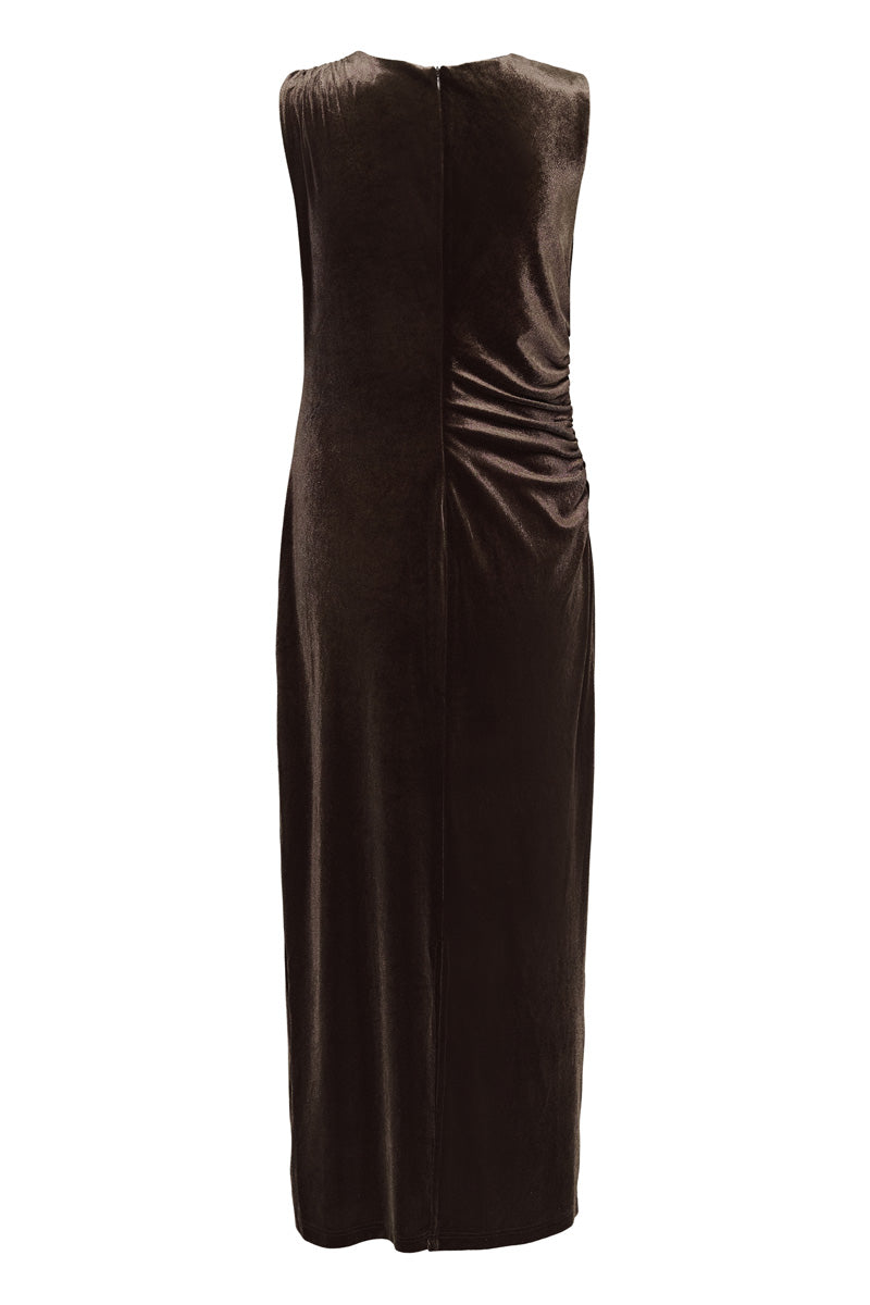 KAFFE KAkelly Velour Dress-Black Coffee