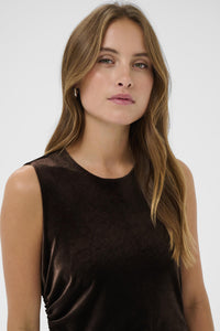 KAFFE KAkelly Velour Dress-Black Coffee