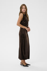 KAFFE KAkelly Velour Dress-Black Coffee