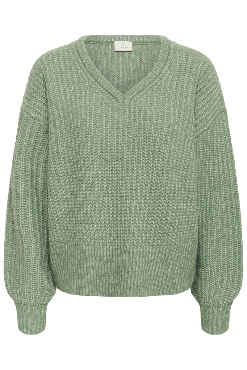 KAFFE KAlianne V-Neck Pullover Sea Spray Melange