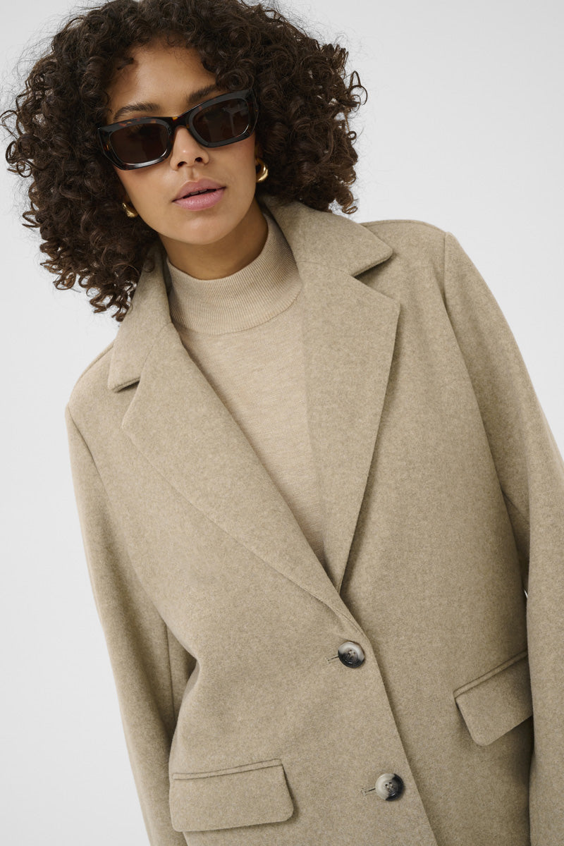 KAFFE KAsaturn Jacket-Beige Smoke Melange