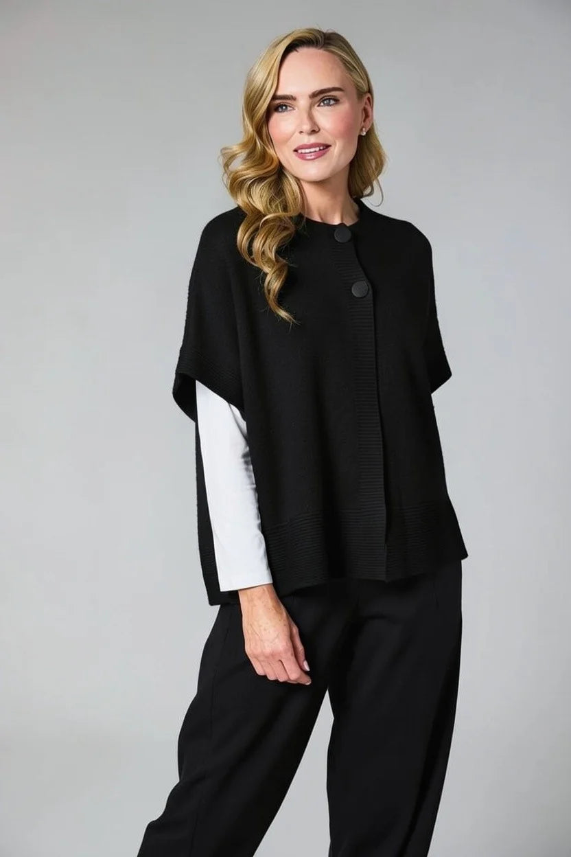 DECK Short Sleeve Cardigan Black