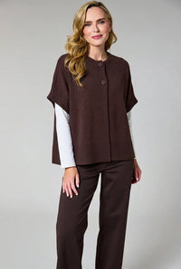 DECK Short Sleeve Cardigan Chocolate