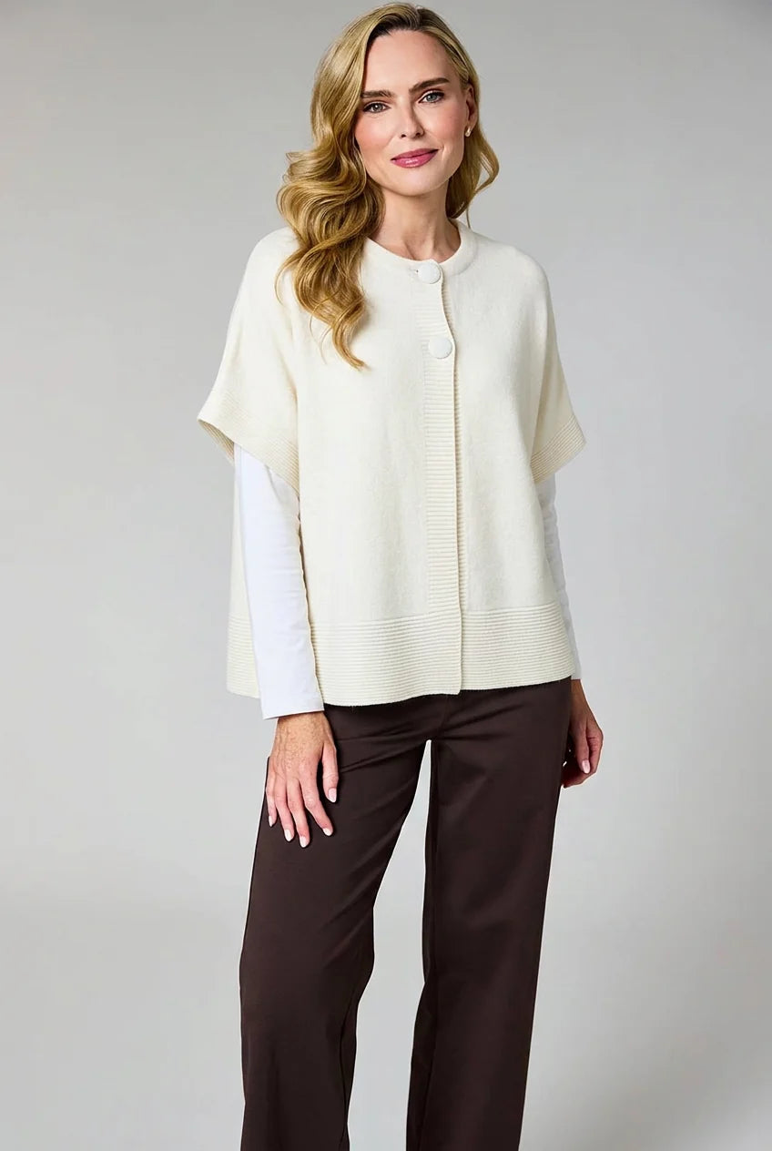 DECK Short Sleeve Cardigan Cream