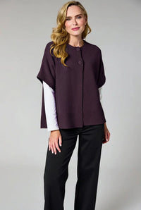 DECK Short Sleeve Cardigan Mulberry
