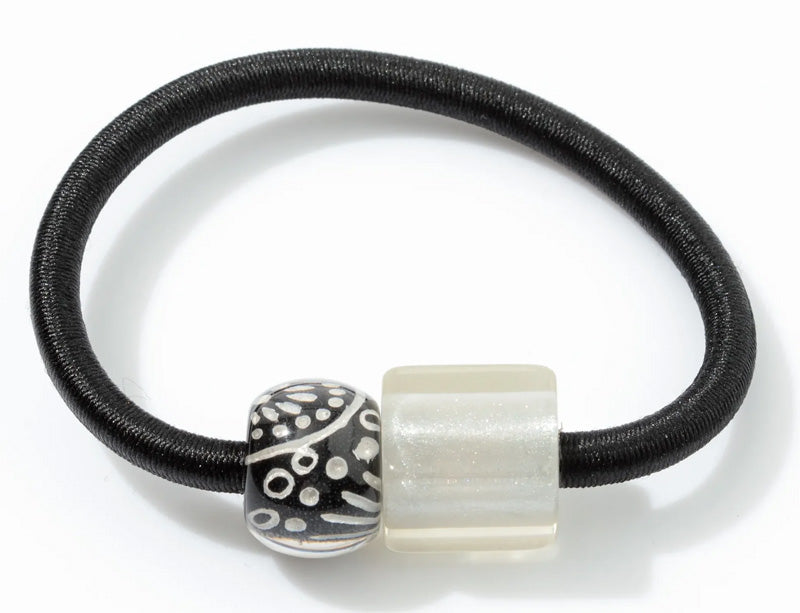 Calitaa Luxury Collection Magnetic Bead Bracelet Mardi Gras Silver