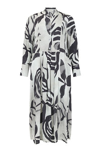 NOEN Print Maxi Dress-Black/Grey