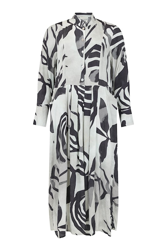 NOEN Print Maxi Dress-Black/Grey