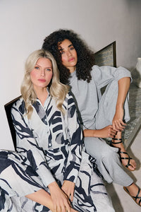 NOEN Print Maxi Dress-Black/Grey