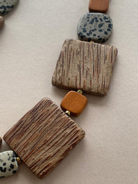 GIST Dalmatian/Jasper/Wood Necklace
