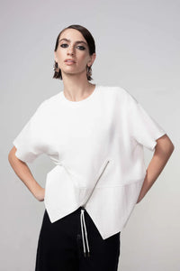 HAAKO Zip Detail Top White