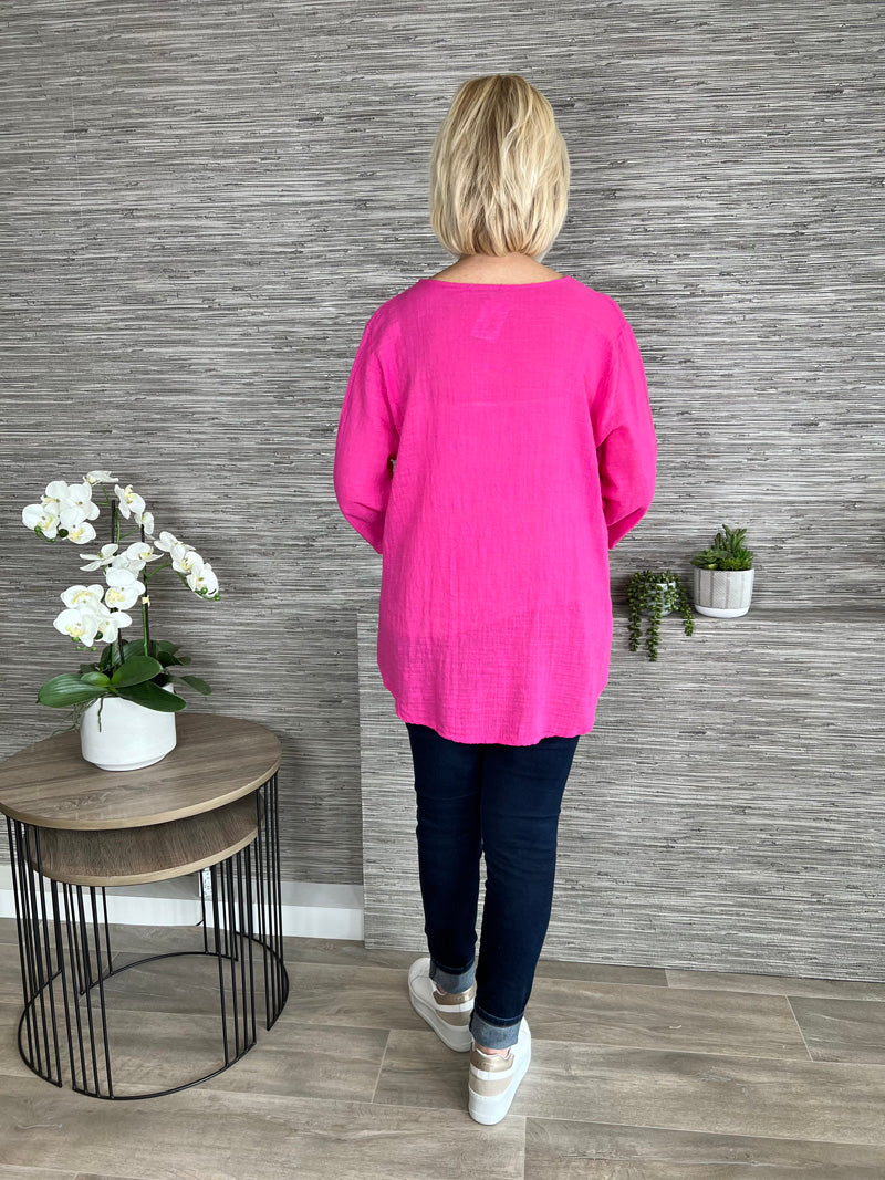 Joni Cotton Shirt Fuchsia