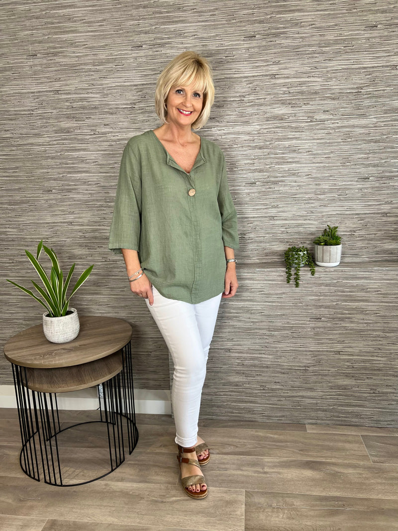 Joni Cotton Shirt Khaki