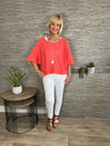 Nina Fine Knit Top Coral