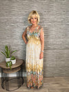 Paisley Print Dress Gold