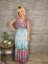 Paisley Print Dress Turquoise
