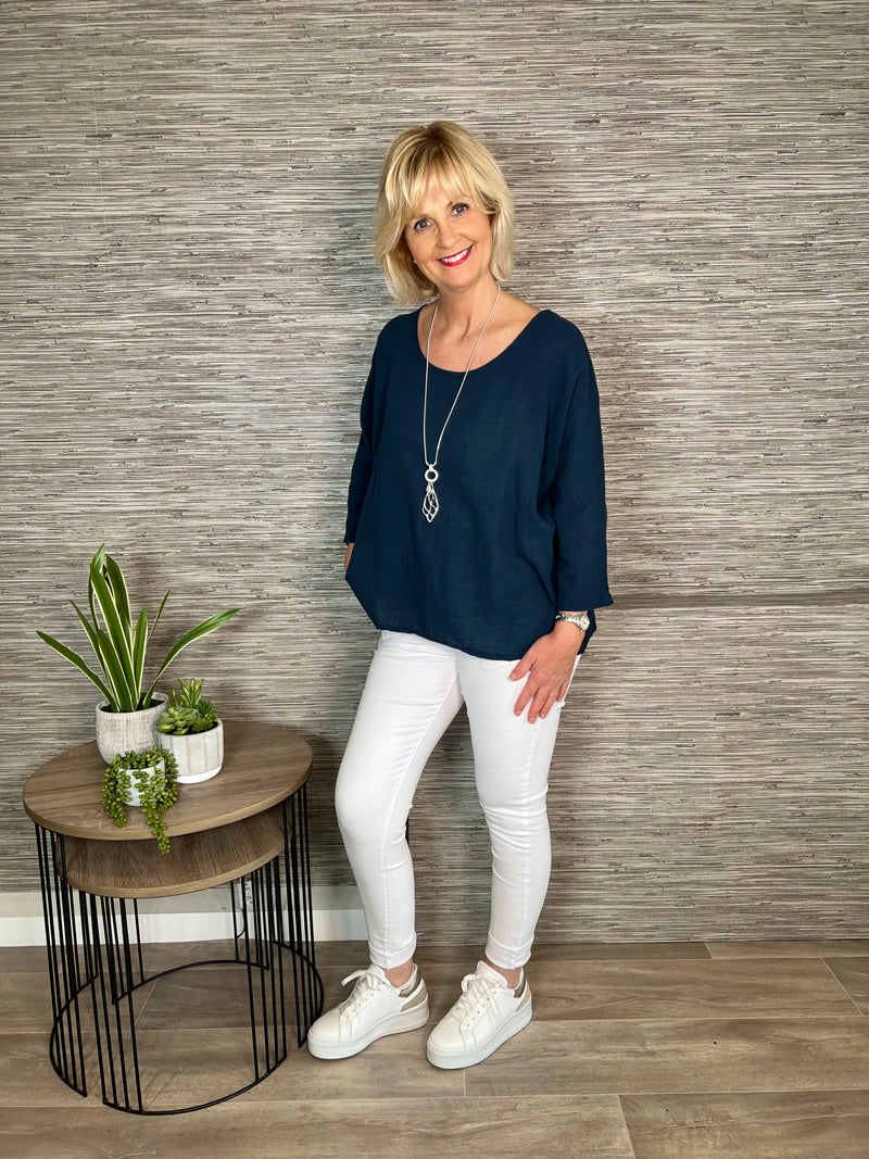 Freya Crop Top Navy