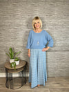 Jasmin Leaf Print Palazzo Trousers Charcoal 8-14