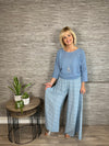 Jasmin Leaf Print Palazzo Trousers Charcoal 8-14