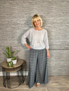 Jasmin Leaf Print Palazzo Trousers Charcoal 8-14