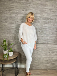Leah Cotton Top White