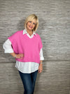 Mohair Crop Layering Sweater Blush