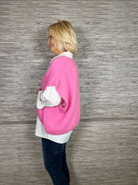 Mohair Crop Layering Sweater Fuchsia