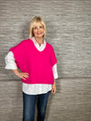 Mohair Crop Layering Sweater Fuchsia