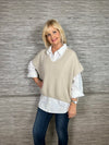 Mohair Crop Layering Sweater Stone