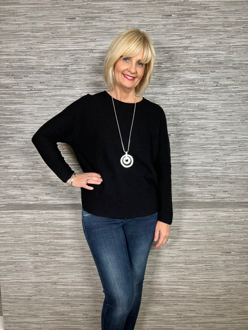 Jill Fine Knit Jumper Black